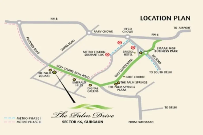 emaar-mgf-palm-drive-sector-66-gurgaon-location-map